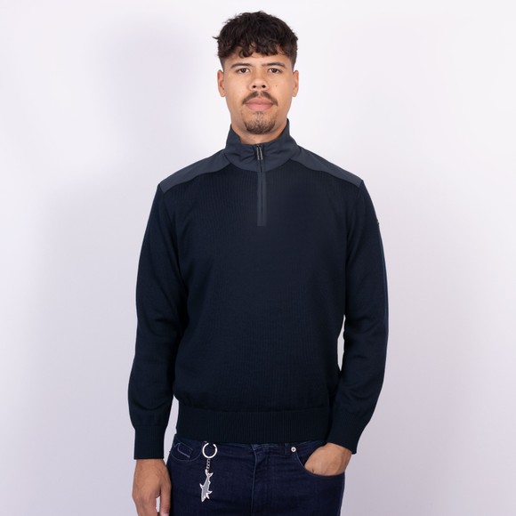 Paul & Shark Mens Blue Typhoon Wool Knitted Half Zip Sweatshirt main image