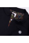 Pretty Green Mens Black House Paisley Placket Polo Shirt