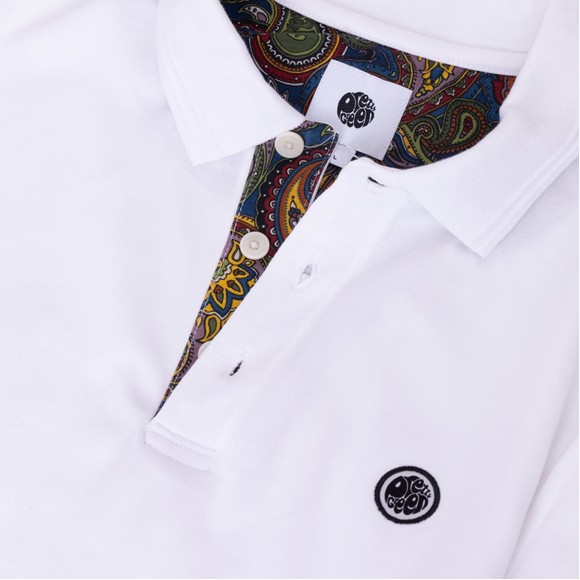 Pretty Green Mens White House Paisley Placket Polo Shirt