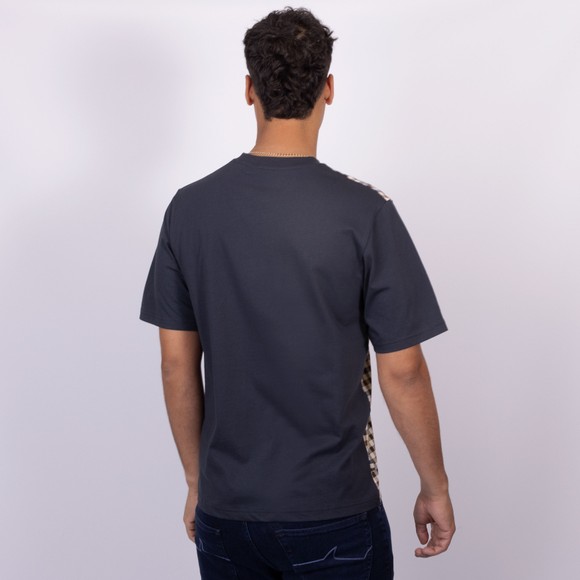 Aquascutum Mens Blue Side Club Check T-Shirt main image
