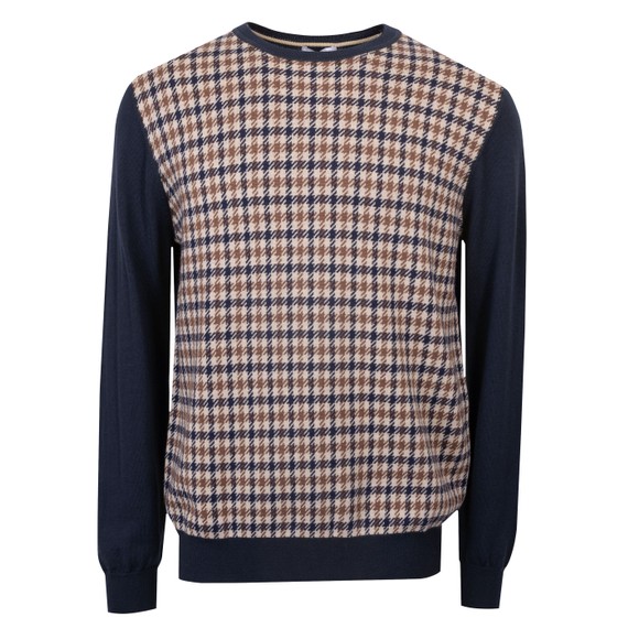 Aquascutum Mens Blue Active Check Knitted Sweater main image