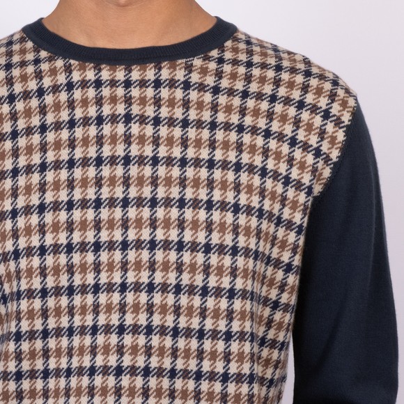 Aquascutum Mens Blue Active Check Knitted Sweater main image