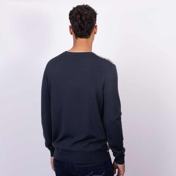 Aquascutum Mens Blue Active Check Knitted Sweater main image