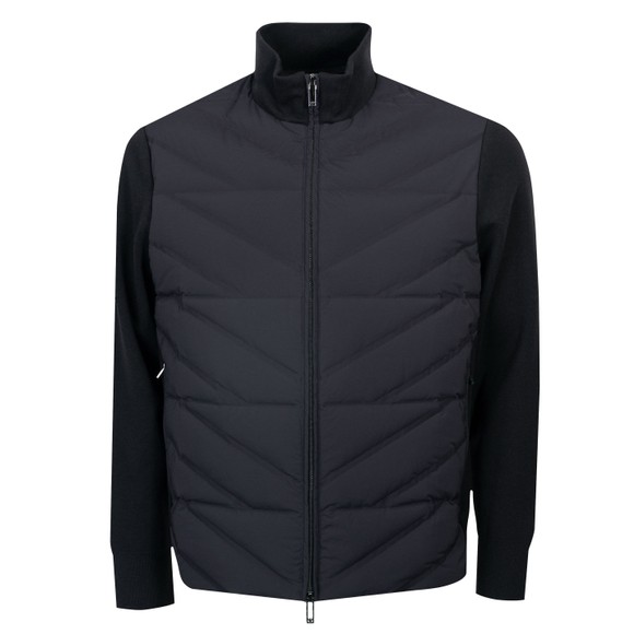Emporio Armani Mens Blue Woven Hybrid Bomber Jacket main image