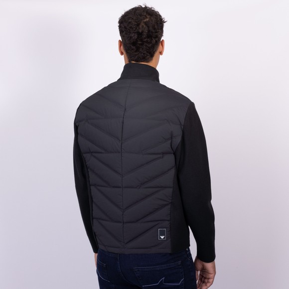 Emporio Armani Mens Blue Woven Hybrid Bomber Jacket main image