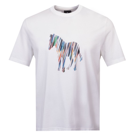 PS Paul Smith Mens Off-White Colour Stripe Zebra T-Shirt main image