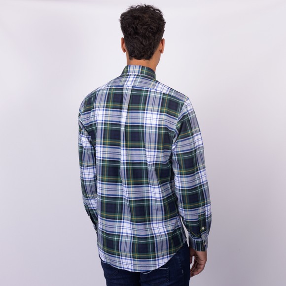 Polo Ralph Lauren Mens Green Custom Fit Plaid Shirt main image