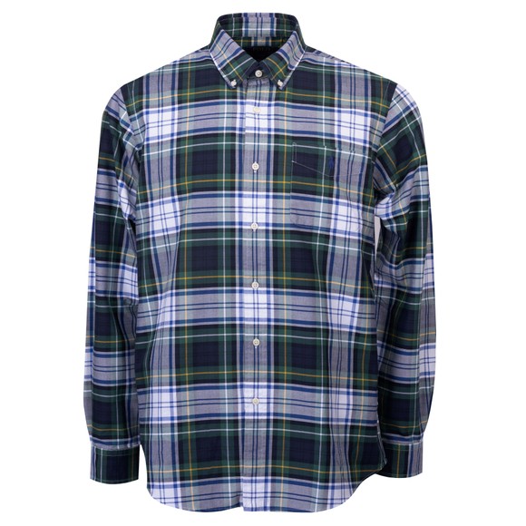 Polo Ralph Lauren Mens Green Custom Fit Plaid Shirt main image