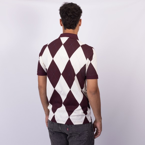 Fred Perry Mens Beige Argyle Print Polo Shirt main image