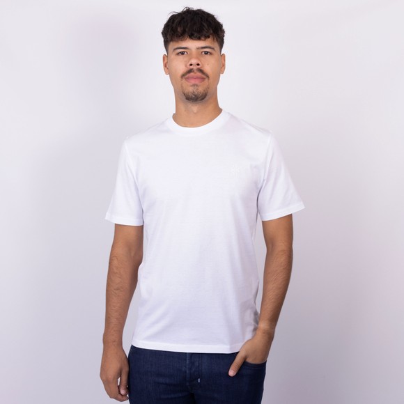 Jacob Cohen Mens White Giroccolo Rubber Logo T-Shirt main image