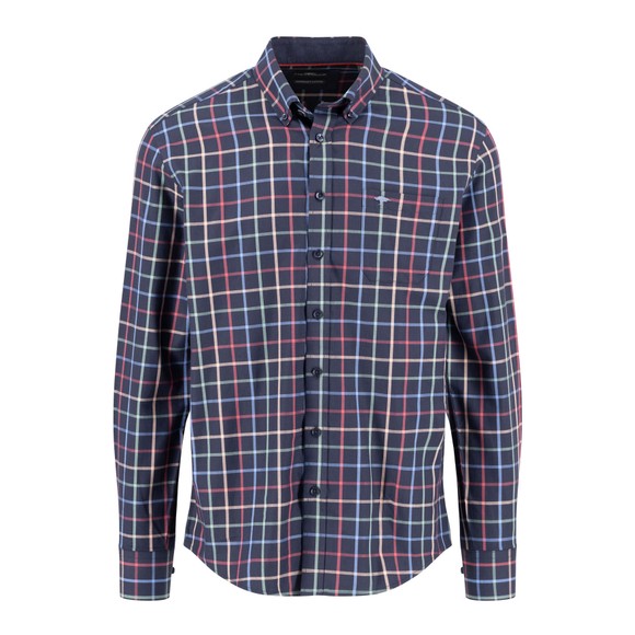Fynch Hatton Mens Red Colourful Twill Shirt