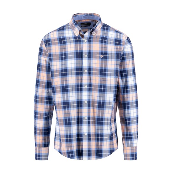 Fynch Hatton Mens Pink Twill Check Shirt