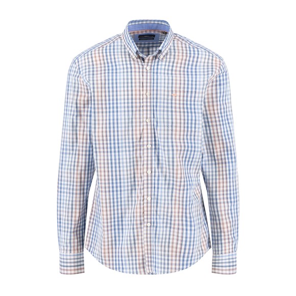 Fynch Hatton Mens Pink Poplin Check Shirt