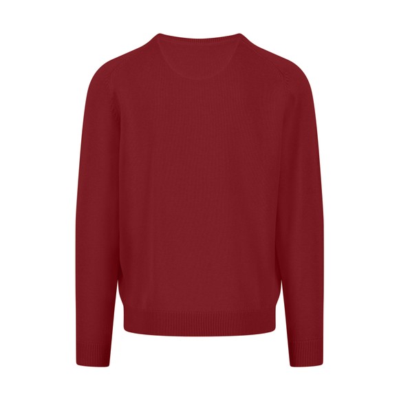 Fynch Hatton Mens Red Fynch Hatton Supersoft V-Neck Jumper