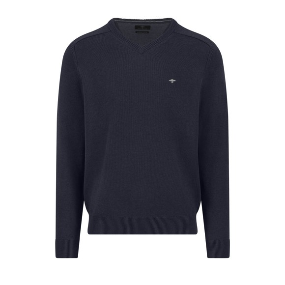 Fynch Hatton Mens Blue Supersoft V-Neck Jumper