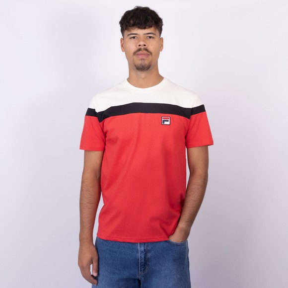 Fila Mens Red Aiden Cut And Sew T-Shirt