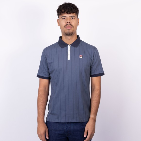 Fila Mens Blue Classic Vintage Striped Polo Shirt