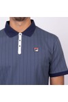 Fila Mens Blue Classic Vintage Striped Polo Shirt