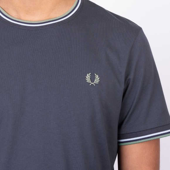 Fred Perry Mens Blue Twin Tipped T-Shirt main image