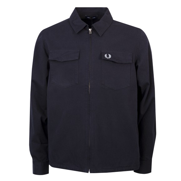 Fred Perry Mens Blue Twill Zip Through Overshirt main image