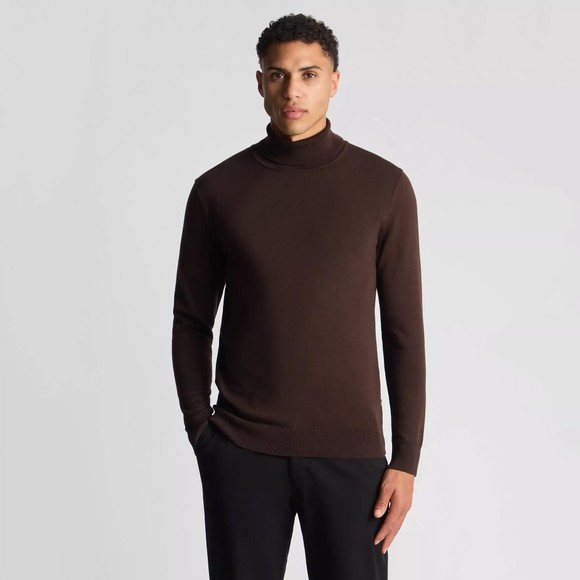 Remus Mens Brown Roll Neck Jumper main image