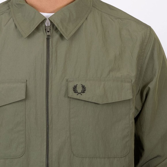 Fred Perry Mens Green Zip Overshirt  main image