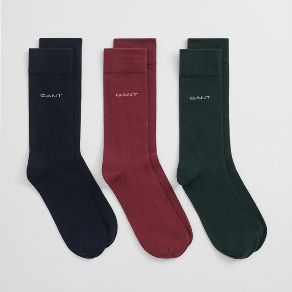 Gant Mens Green Soft Cotton 3 Pack Socks main image