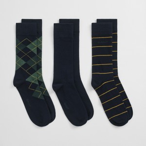 Argyle and Stripe 3 Pack Socks