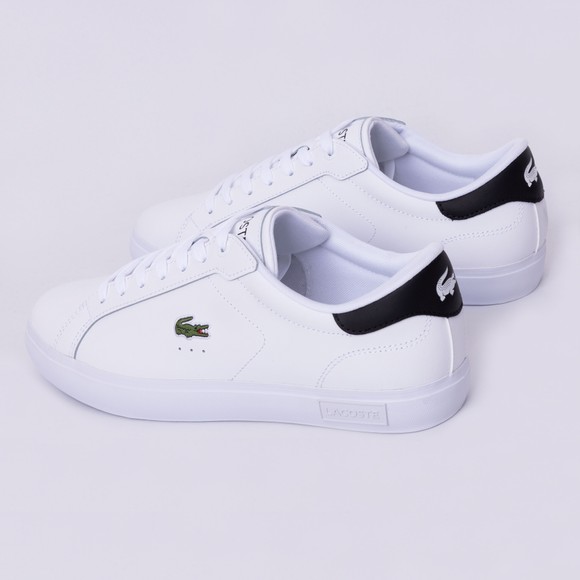 Lacoste Mens White Powercourt Leather Trainer main image