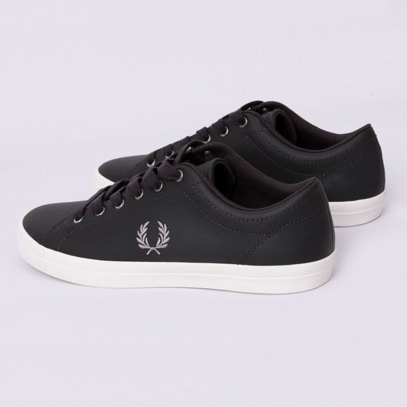 Fred Perry Mens Grey Baseline Leather Trainer main image