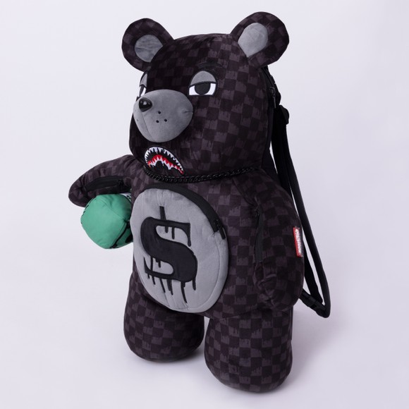 Sprayground Mens Black Dripping Sharks MoneyBear Backpack