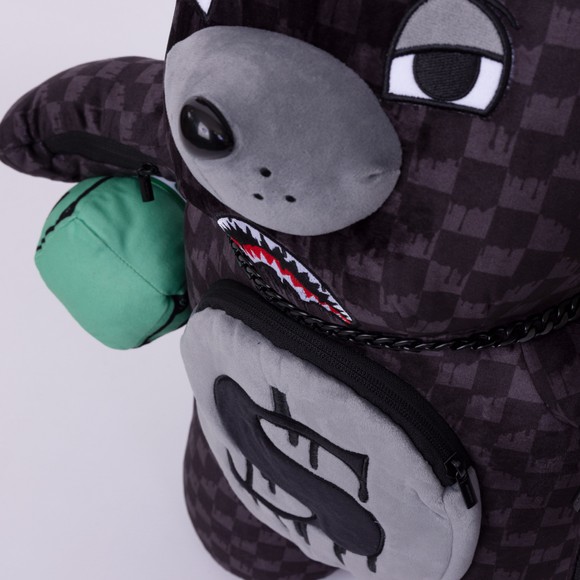 Sprayground Mens Black Dripping Sharks MoneyBear Backpack main image