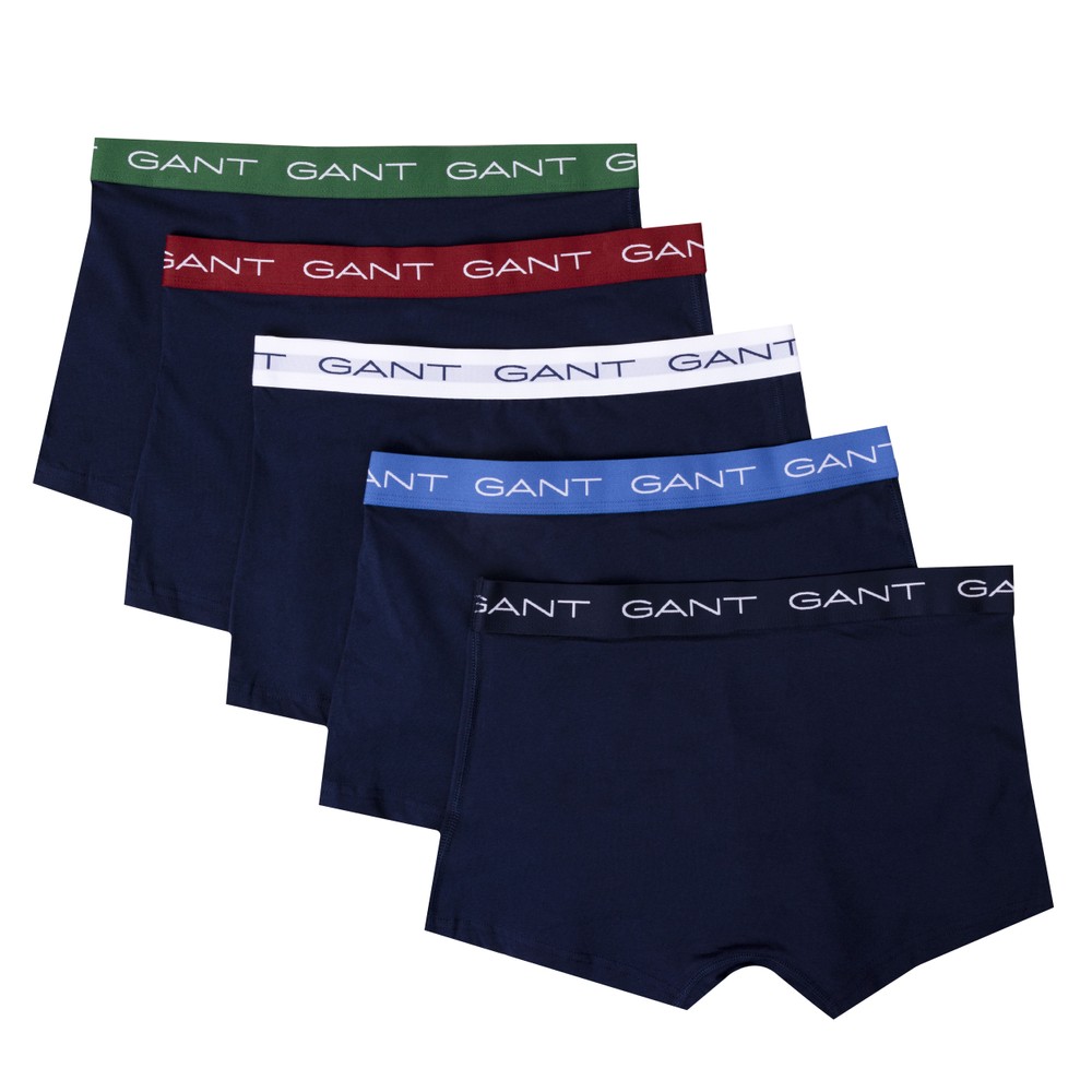 GANT Men's 5 Pack Trunks, Marine, M