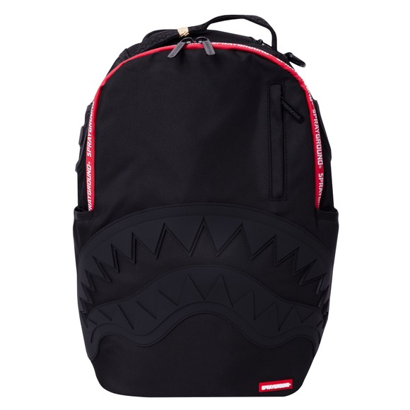 Sprayground Mens Black Printed Zipper Shark Backpack