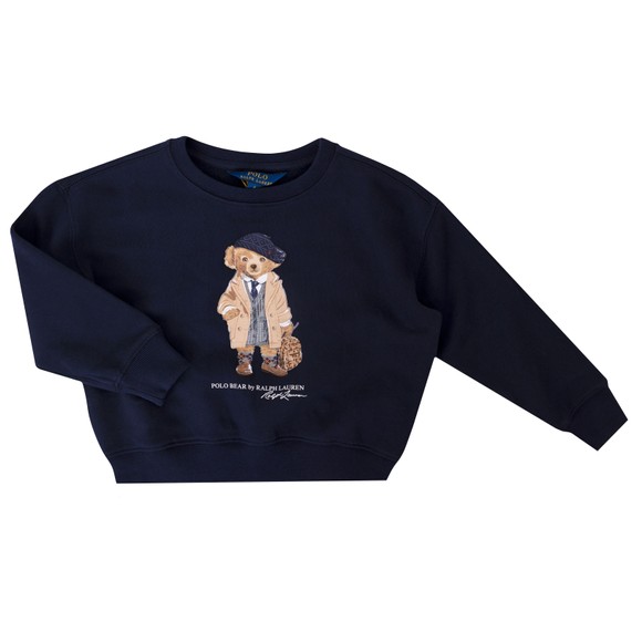Polo Bear By Ralph Lauren Girls Blue Fleece Boxy Fit Sweatshirt main image