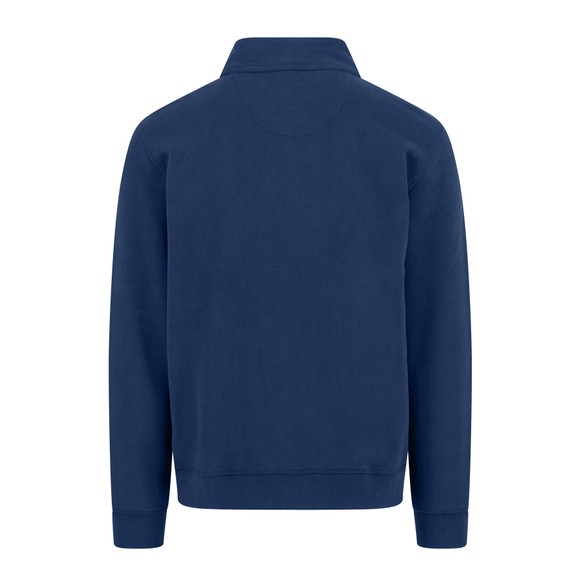 Fynch Hatton Mens Blue Stand-Up Sweat Full Zip Cardigan