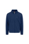 Fynch Hatton Mens Blue Stand-Up Sweat Full Zip Cardigan