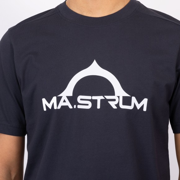 Ma.Strum Mens Blue Bora Half Compass Print T-Shirt main image