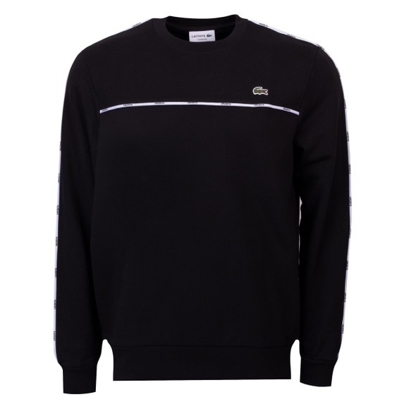 Lacoste Mens Black Logo Trim Crew Neck Sweatshirt main image