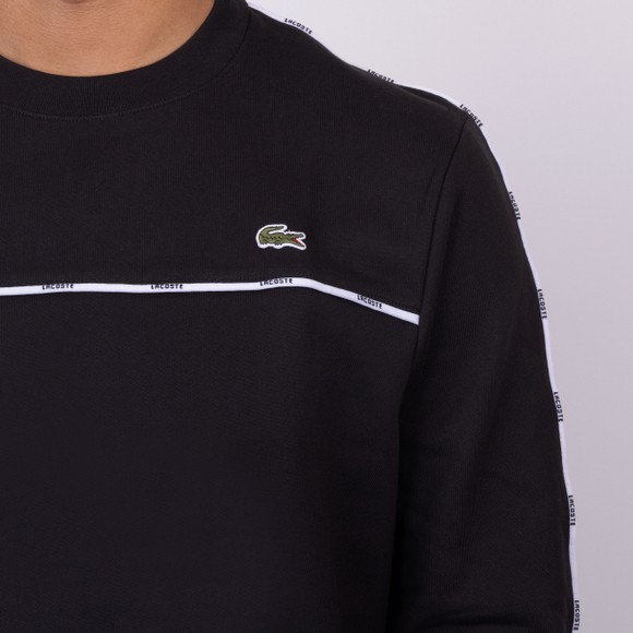 Lacoste Mens Black Logo Trim Crew Neck Sweatshirt main image