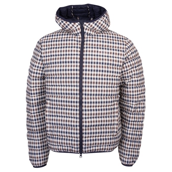 Aquascutum Mens Blue Iconic Check Padded Jacket main image