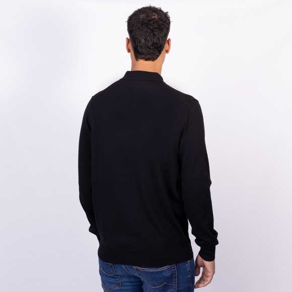 Fred Perry Mens Black Knitted L/S Polo Shirt main image