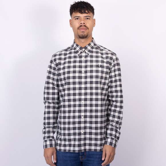 Fred Perry Mens Beige Tartan Oxford Shirt main image