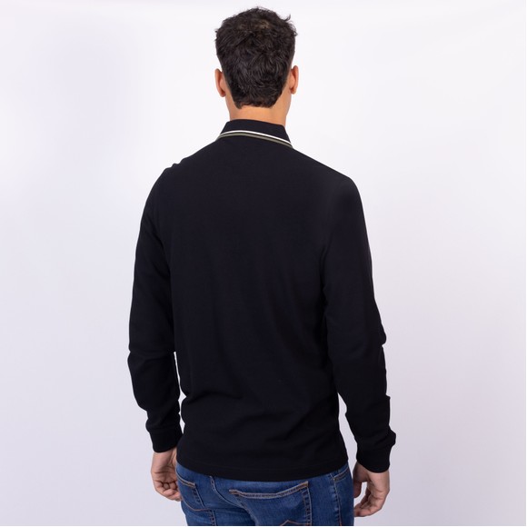 Fred Perry Mens Black L/S Tipped Polo main image