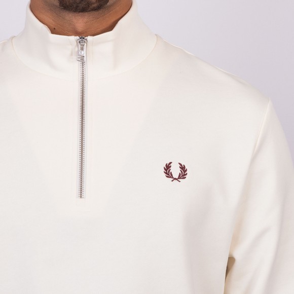 Fred Perry Mens Off-White 1/2 Zip Sweatshirt main image