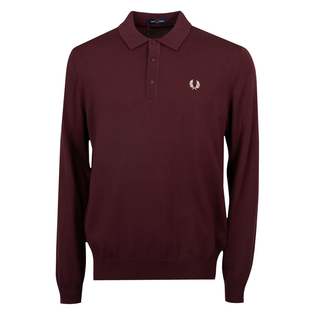 Fred Perry Knitted L/S Polo Shirt | Oxygen Clothing