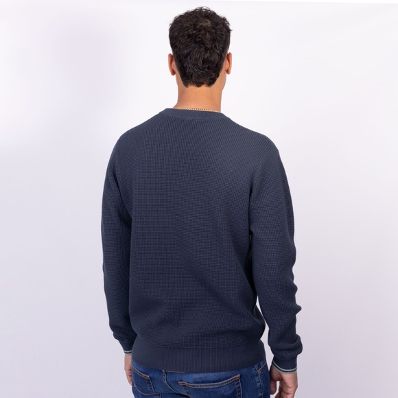 Fred Perry Mens Blue Waffletch Stitch Jumper main image