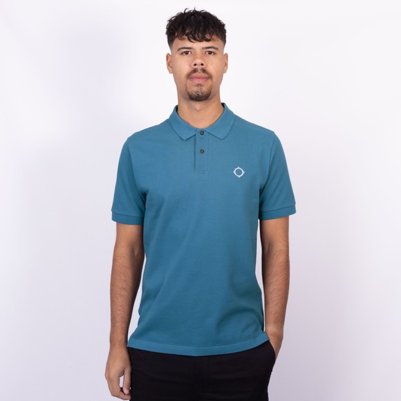 Ma.Strum Mens Blue Core Pique Polo Shirt main image