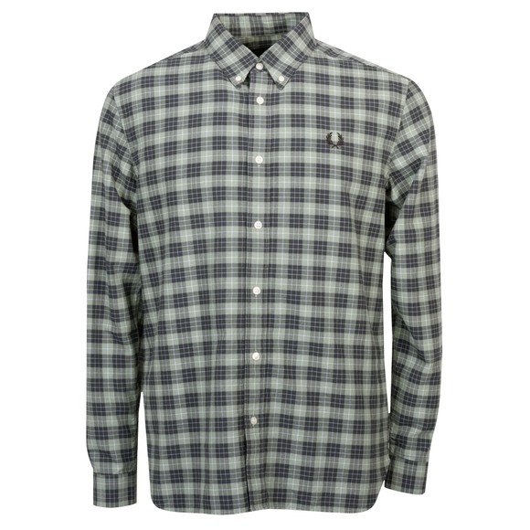 Fred Perry Mens Green Tartan Oxford Shirt main image