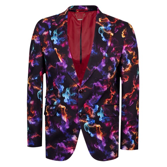 Claudio Lugli Mens Black Multicoloured Smoke Blazer